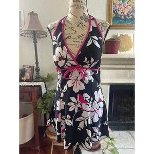 Unbranded Women's Sun Dress Swimsuit 5XL Black & White‎ Floral Y2k Backless